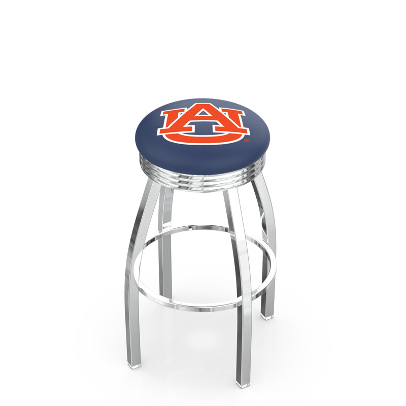 Tabouret de bar Logo Series, Tabouret de bar d'une hauteur de siège de 30 po, Noir soudé uni, Université Auburn