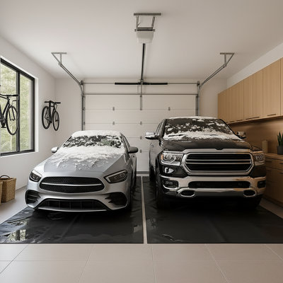 Rouleau de plancher de garage 7,9 pi x 16 pi gris
