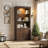 78.75''H 4-Tier Freestanding Bookshelf With Led Light & Adjustable Glass Shelves