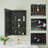 15'' W x 26'' H Black Bathroom Medicine Cabinet with Mirror, Adjustable Tempered Glass Shelves, Large Storage Space, Recessed or Surface Mount-379594696-390620028