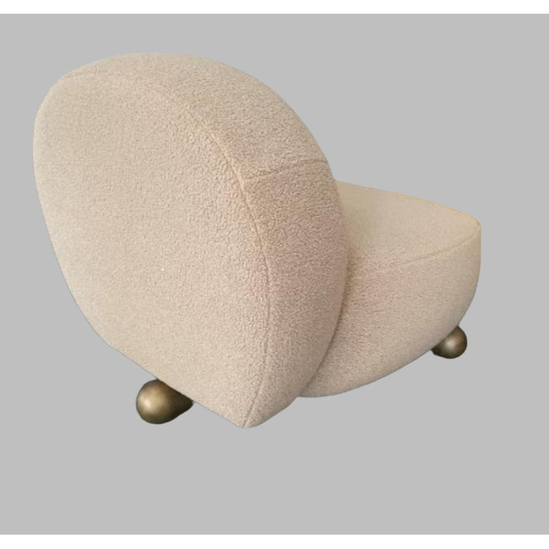 Cerryn Upholstered Shearling Accent Lounge Chair with Sculptural Silhouette and Metal Base – Modern Lounge Seating for Living Spaces