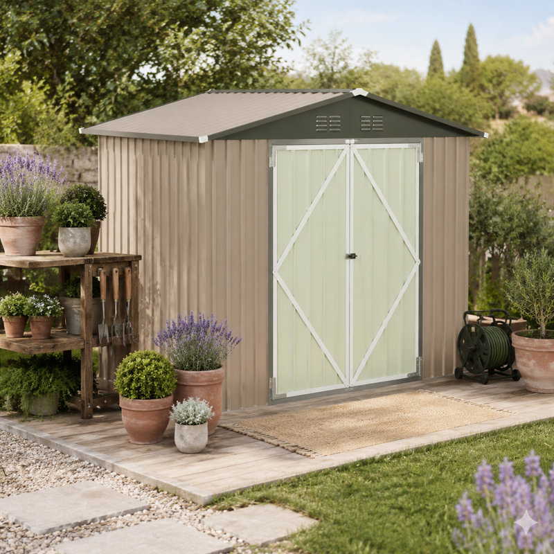 Remise de rangement en métal Gable avec évents pour jardin