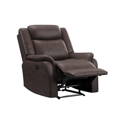Glider Reclining Chair, Brown Polished Microfiber
