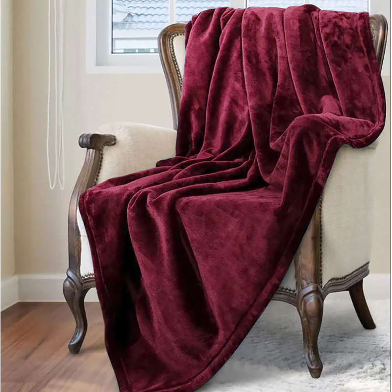 Quilted Throw Blanket, Queen, Burgundy