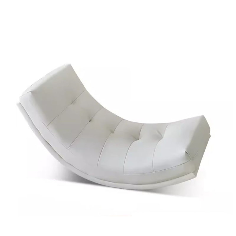 Chaise berçante en bois de frêne, Blanc cassé