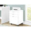 Classeur sur roulettes blanc brillant, rangement mobile à 3 tiroirs pour le travail de bureau, support d'imprimante contemporain avec surface de roulement à glissières lisses, tiroirs, fonctionnement moderne