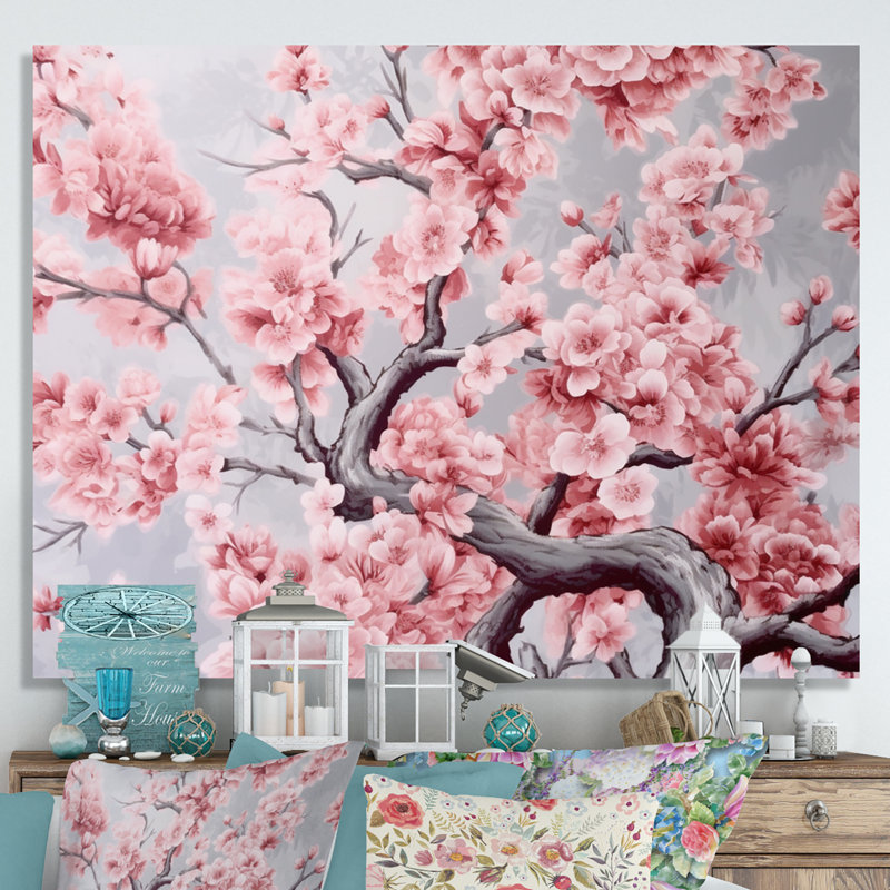 «Cherry Blossum Flower Whispers V», reproduction sur toile, Toile tendue, H 34 po x l 44 po x P 1,5 po