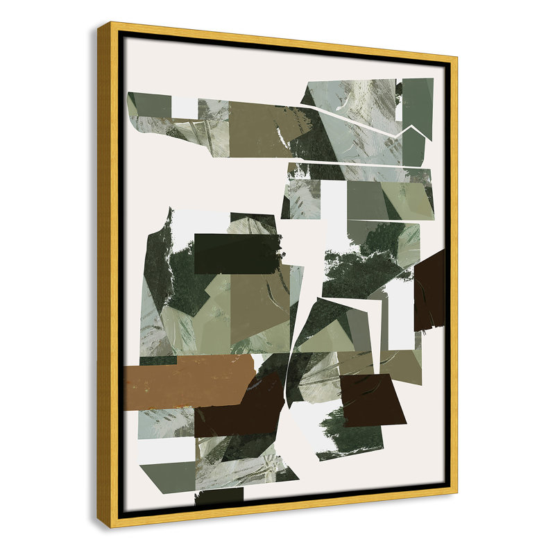 «Green Endeavour I Print» par Cartissi, L 17,5 po x H 21,5 po, Framed Canvas, Gold Floater