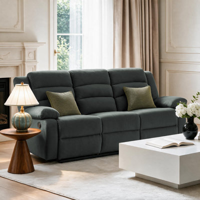 Manual Reclining Sofa with Rounded Armrests