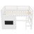 Kids Full Solid Wood Loft Bed with Playful Sliding Chalkboard and Bookshelves-845739071-845739065