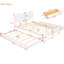 Grand lit plateforme blanc avec lit gigogne simple TG et 2 grands tiroirs-classeurs - Organisez votre chambre à coucher dans un grand côté pour une expérience de sommeil confortable