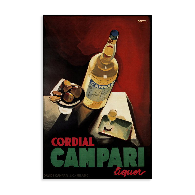 Toile rétro Campari Wine, conception de Marcus Jules, H 24 po x l 16 po