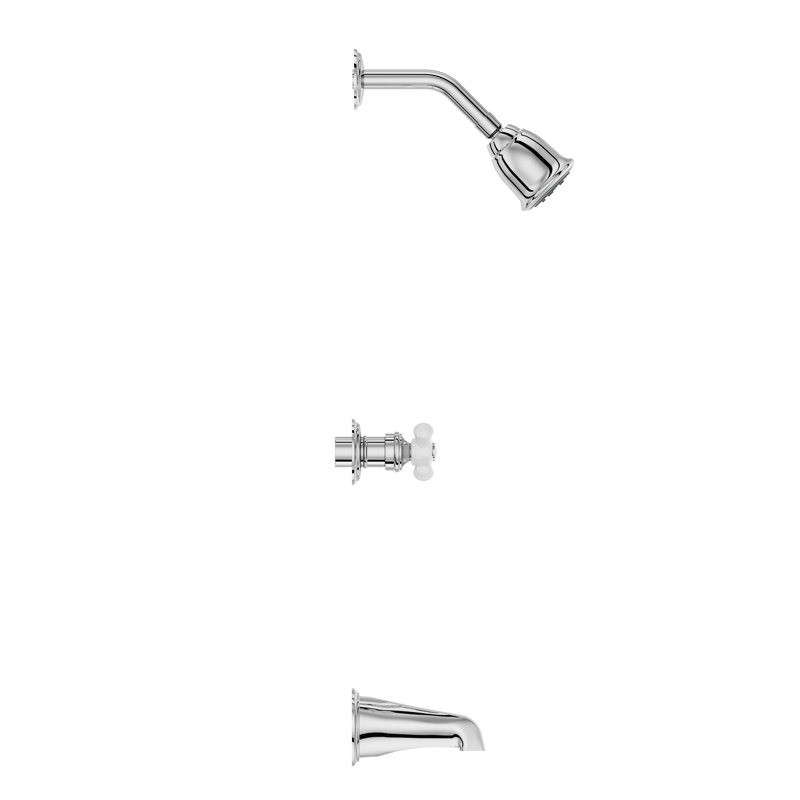 Pfister Chrome 3-Handle Multi-Function Bathtub and Shower Faucet