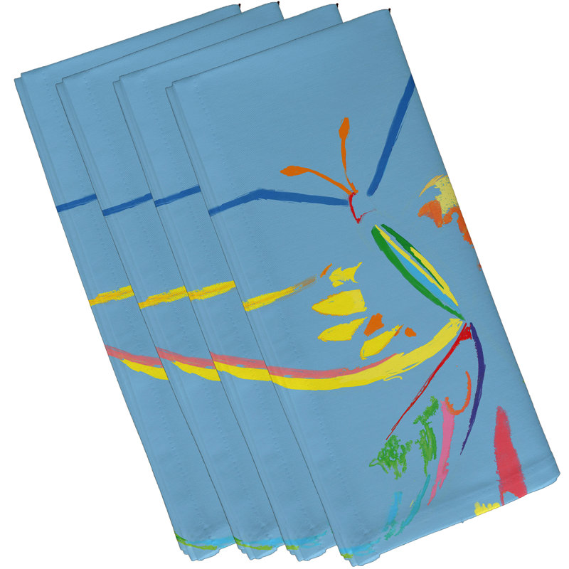 Ensemble de serviettes 4 pièces Torin, L 18 po x L 18 po, Rouge/Orange/Jaune
