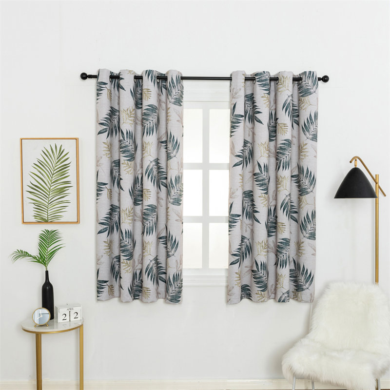 Panneau de rideau simple à œillets Hildreth, Bleu, 52 po x 95 po