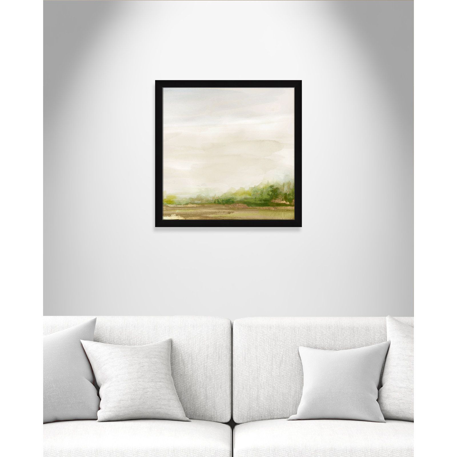 Icarus "Evening Stroll" Painting, Black Framed, 24.5" H x 24.5" W x 1.12" D