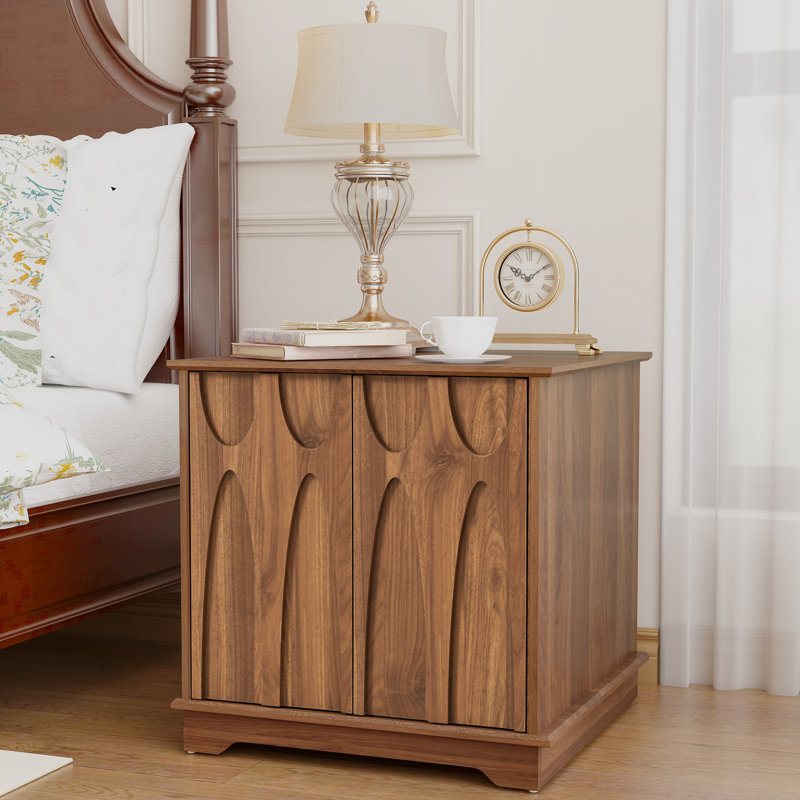 Table de bout avec rangement 23,6 po, Brun