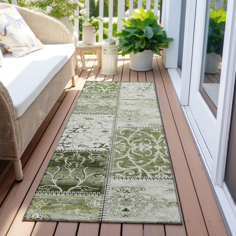 Floral Indoor / Outdoor Rug, Runner 2'3" x 7'6"
