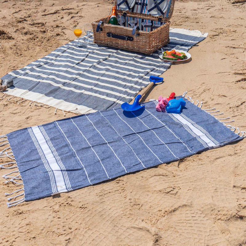 Nicola Spring - Turkish Cotton Children's Towels - 100 x 60cm, Navy/Blue/Grey