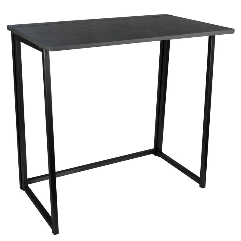 Bureau pliable Ebern Designs, Gris / noir
