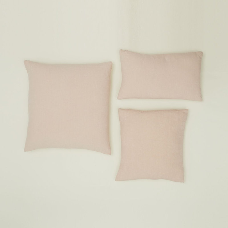 Simple Linen Pillow Cover & Insert, Blush, Rectangle 12" H x 22" W