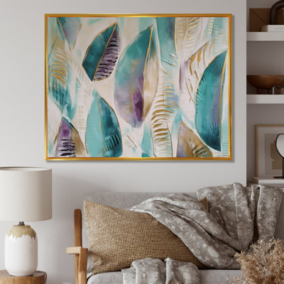 " Purple Elegant Tropical Leaves "