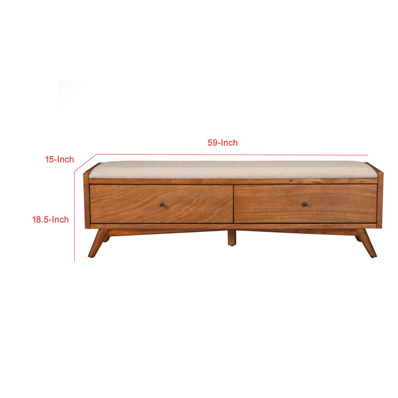 Fabric Upholstered Storage Bench