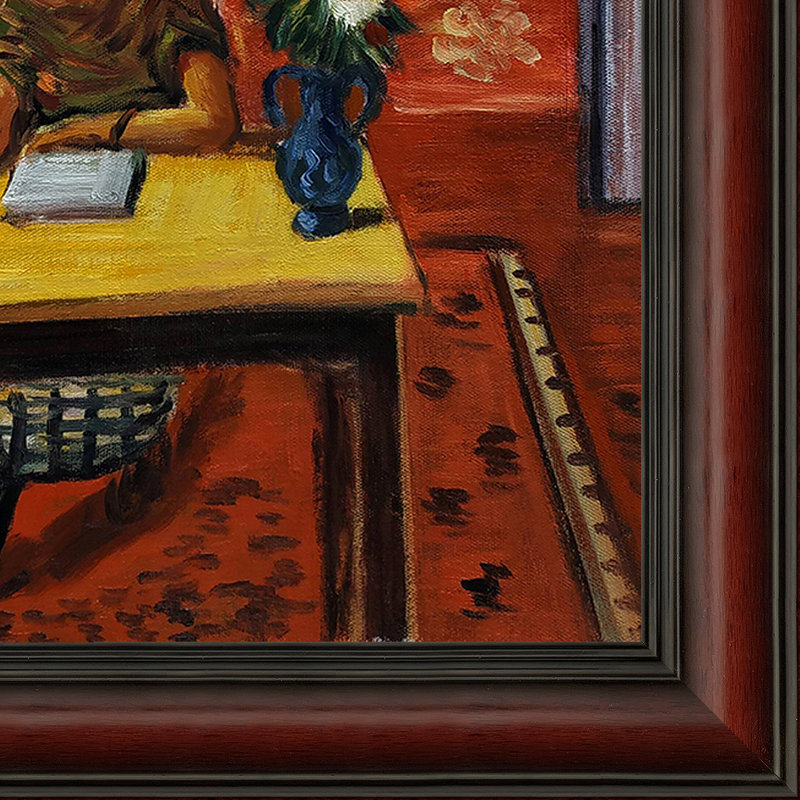 La Pastiche Reader, penchant son coude sur la table, Brun, L 29 po x H 25 po