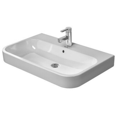 Happy D.2 Ceramic Rectangular Wall Mount Bathroom Sink with Overflow -  Duravit, 2318650000