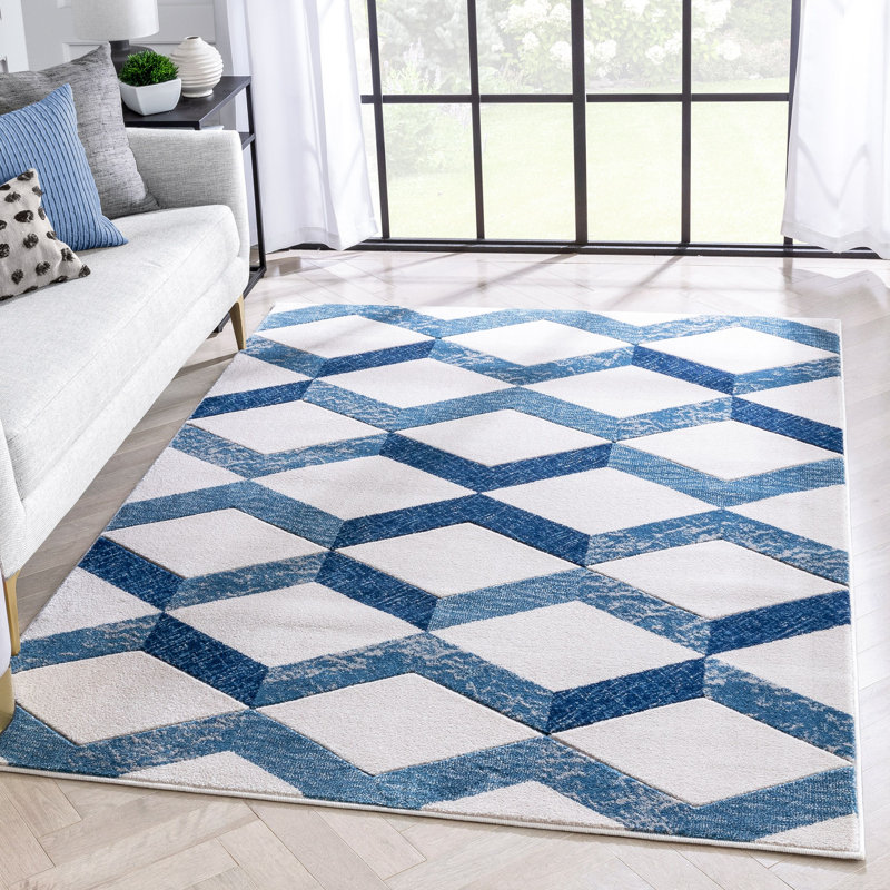 Good Vibes Geometric Synthetic Area Rug, Rectangle 160 x 220cm