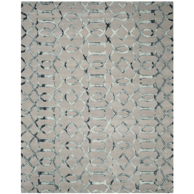 Budde Hand Tufted Wool Abstract Rug, Rectangle 8' x 10'