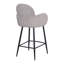 Modern Upholstered Bar Stool with Tufted Armrests and Metal Base- Brown-1213657833