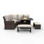 Ensemble de conversation en osier / rotin pour 7 personnes avec coussins Rochford-5635805-5635806
