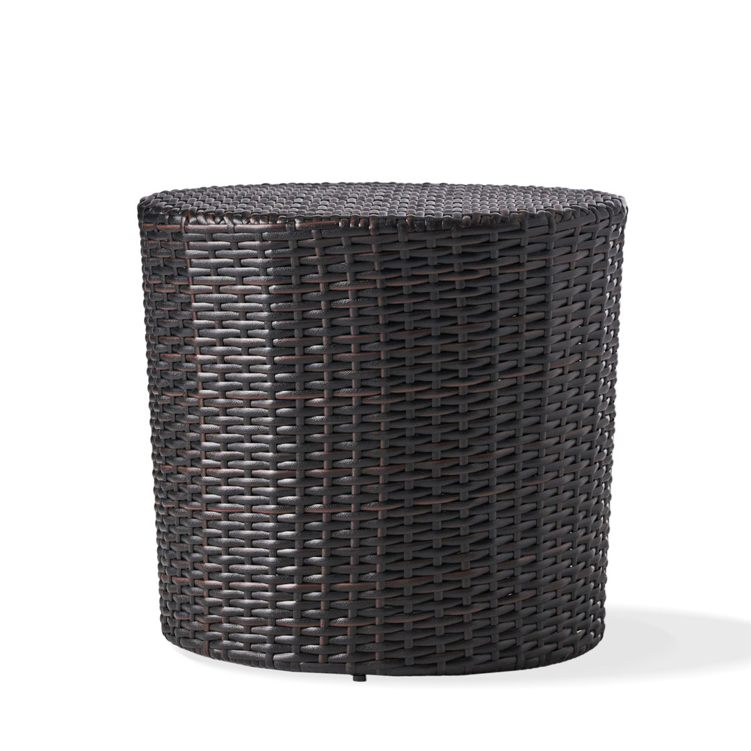 Captolia Round Metal Outdoor Side Table , 17.5'' in. W 17.5'' in. D Winston Porter Color: Brown