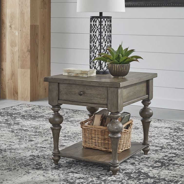 Aisja End Table w/ Drawer and Storage