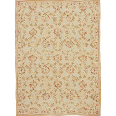 Tapis beige et beige noué à la main de haute qualité