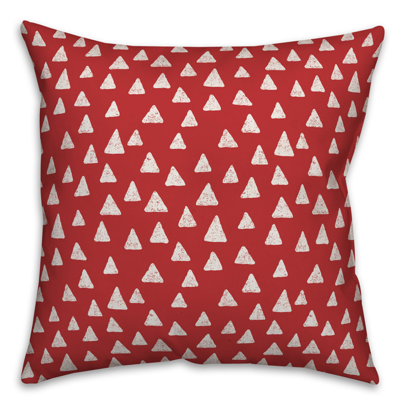 Polka Dots Reversible Throw Pillow, 20" x 20", Red/White Geometric 5