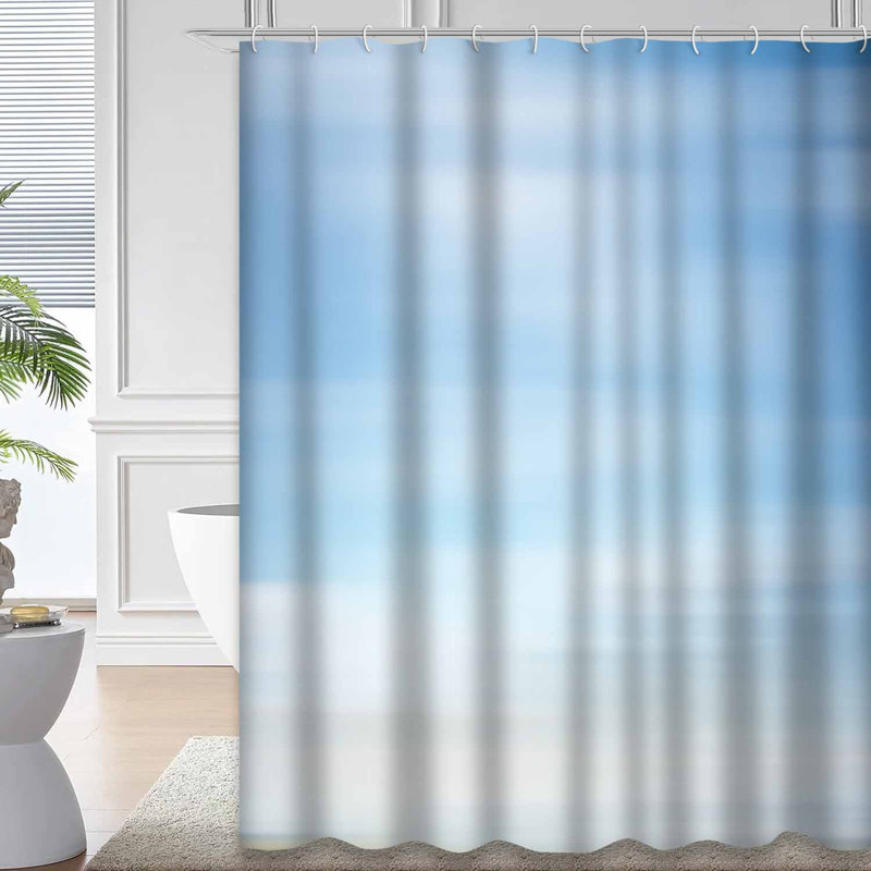 Rideau de douche avec 12 crochets et lumières bleues Aqua, L 72 po x l 84 po