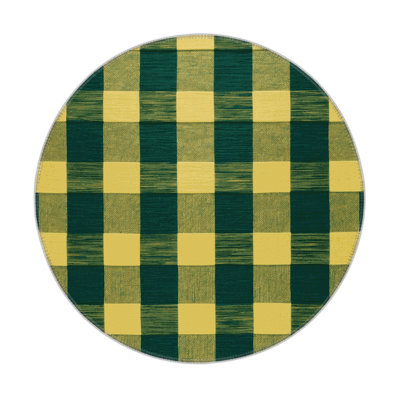 Checkered Green Indoor and Outdoor Area Rug