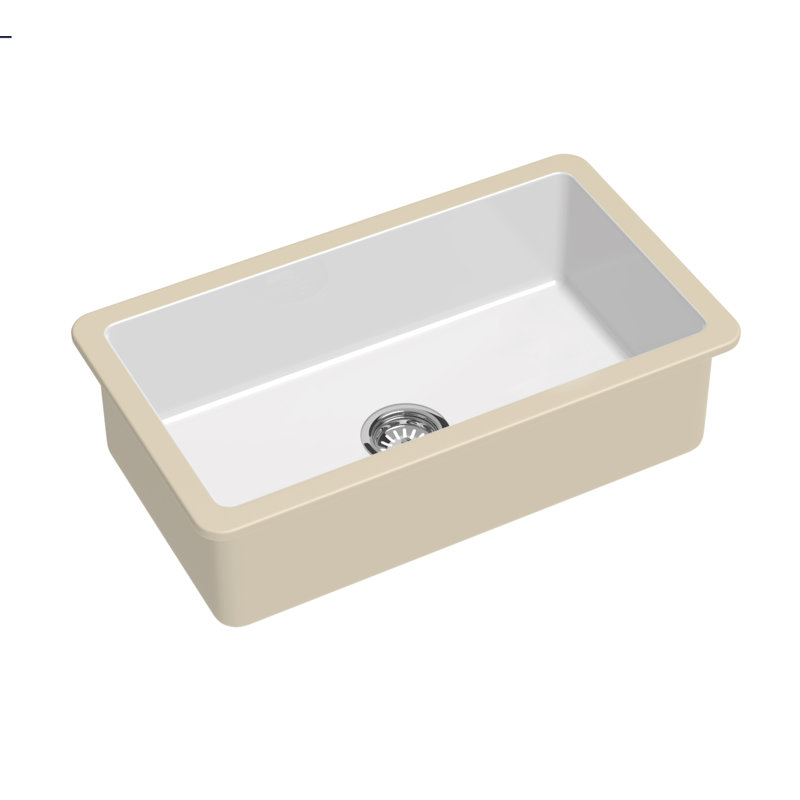 Prag 31.25'' L Undermount Installation Single Bowl Fireclay Kitchen Sink