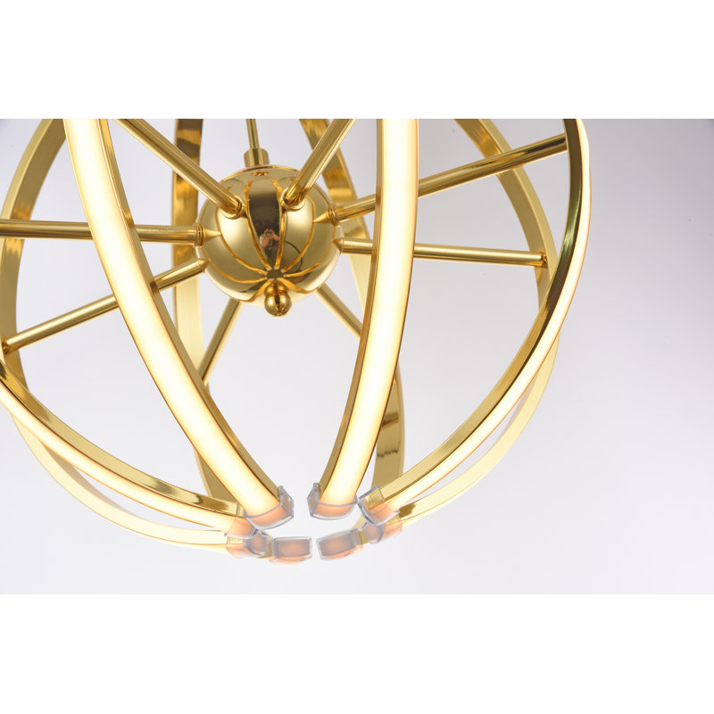 Modern LED Round Gold Pendant, Gold