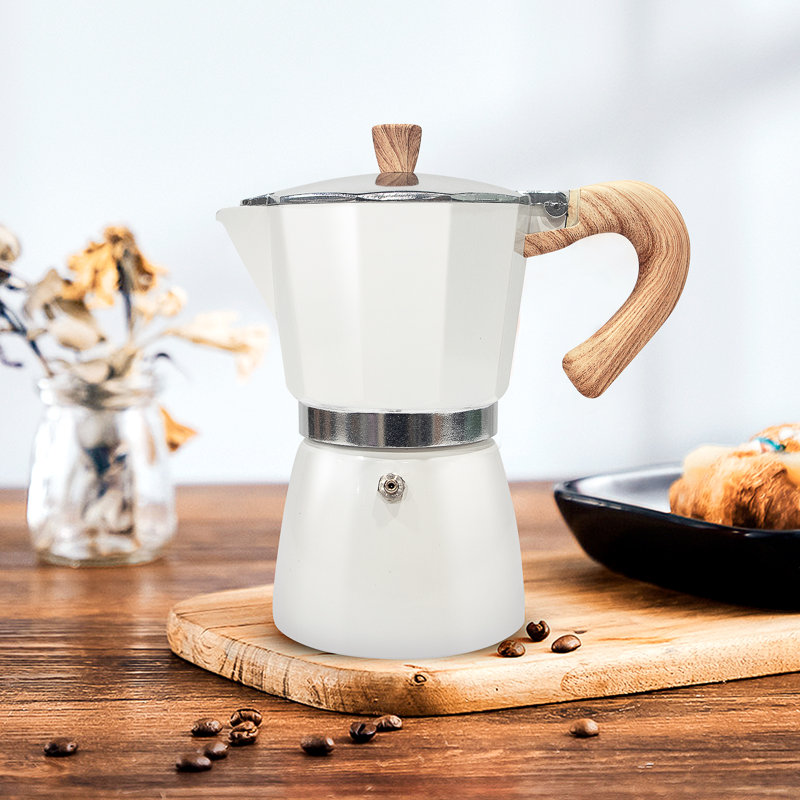 Belfry Kitchen Hoyt Stovetop Espresso Maker, White