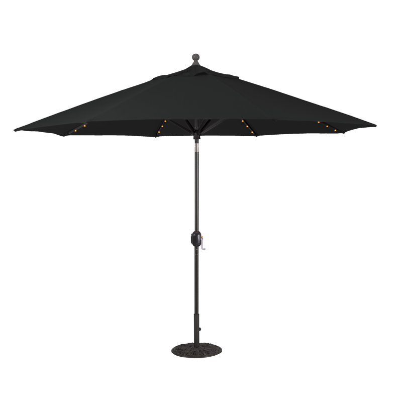 Parasol de marché illuminé 11 pi Nadasha, Brique, Noir