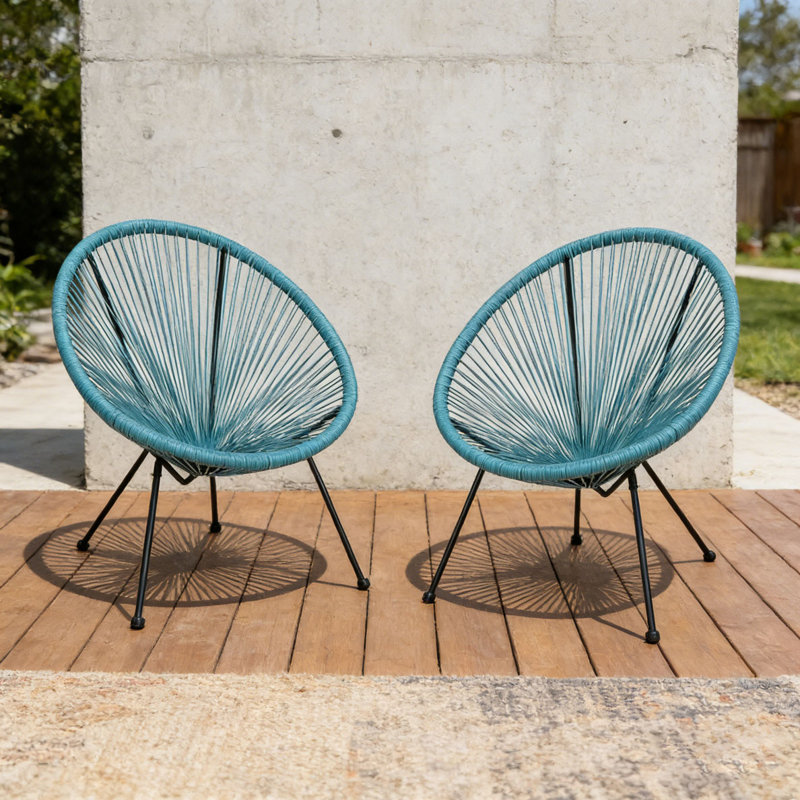 Ensemble de chaise longue de patio, Bleu sarcelle