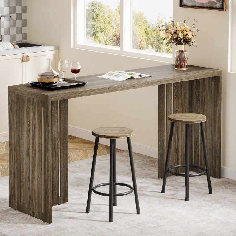 Fenko Pub Height Dining Table, Dark Gray