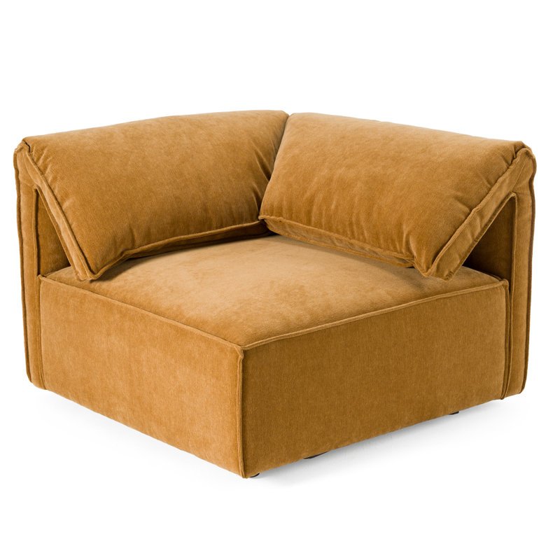 Hasting - Modern Ochre Fabric Modular Corner Sectional Seat