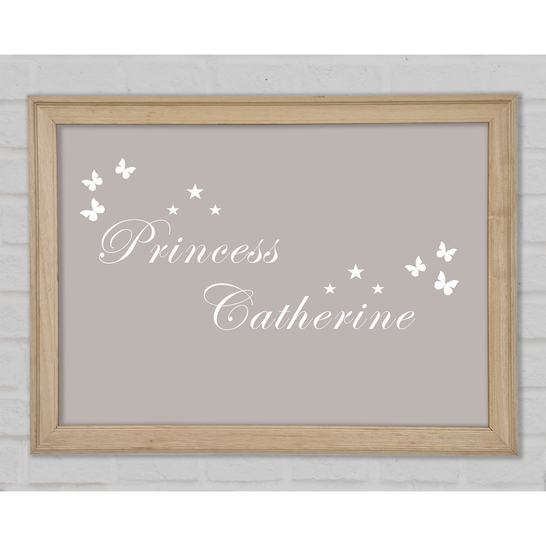 Dein eigener Name Prinzessin Beige - Einzelner Bilderrahmen Textual Art