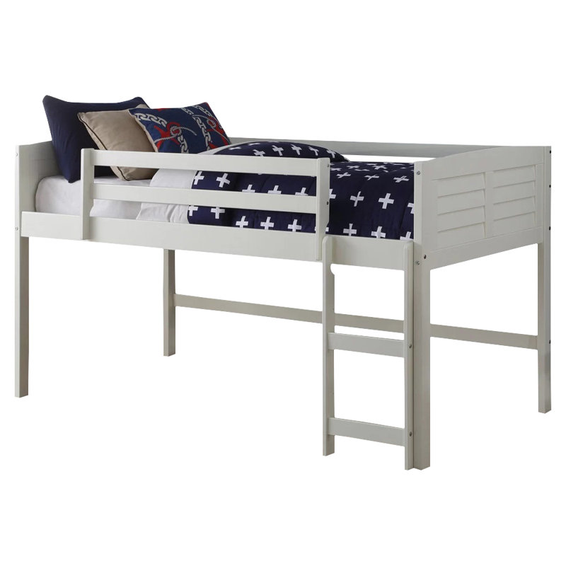 Lit mezzanine plateforme simple en bois massif Aamil par Isabelle & Max™, Blanc