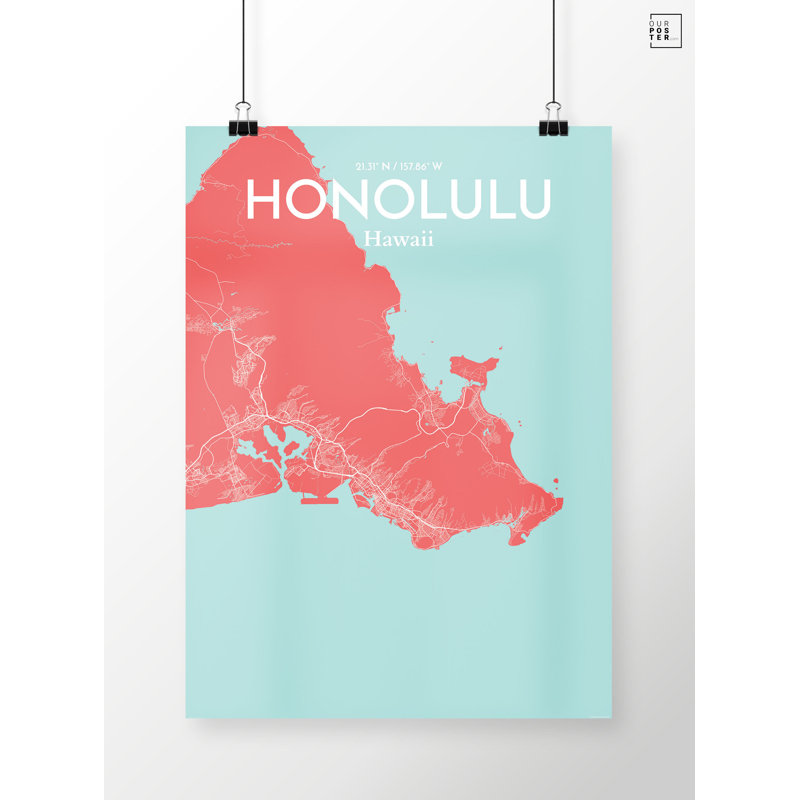 Honolulu - No Frame Print, 43.2cm H x 27.9cm W x 0.13cm D