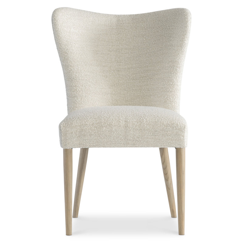 Contemporary Modulum White Upholstered Wood Side Chair